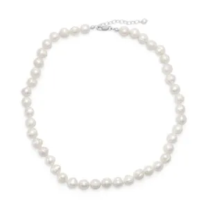 18" 2" Extension White Cultured Freshwater Pearl Necklace