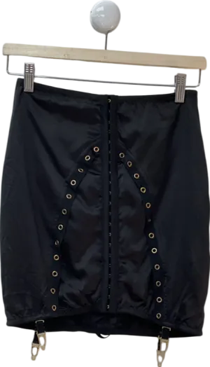 ASOS Black Corset Style Top With Suspenders UK 10