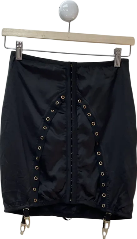 ASOS Black Corset Style Top With Suspenders UK 10