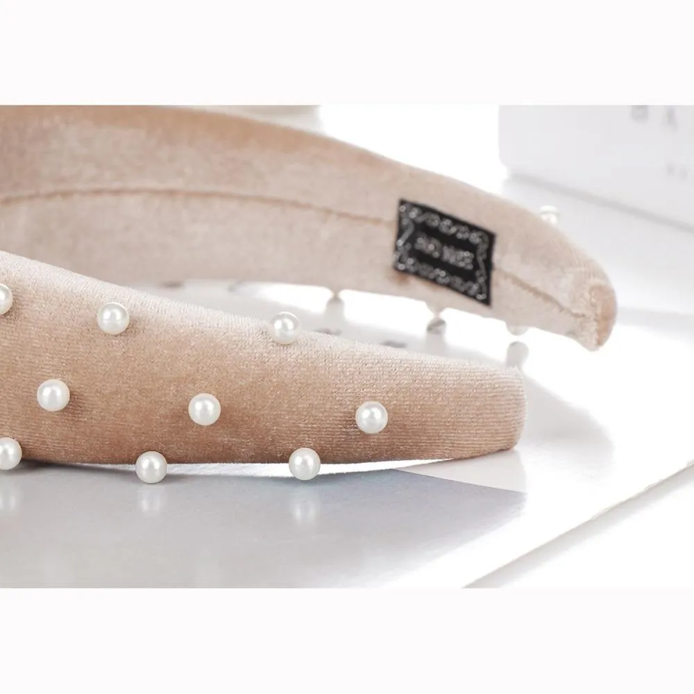 Beaded Thick Velvet Headband