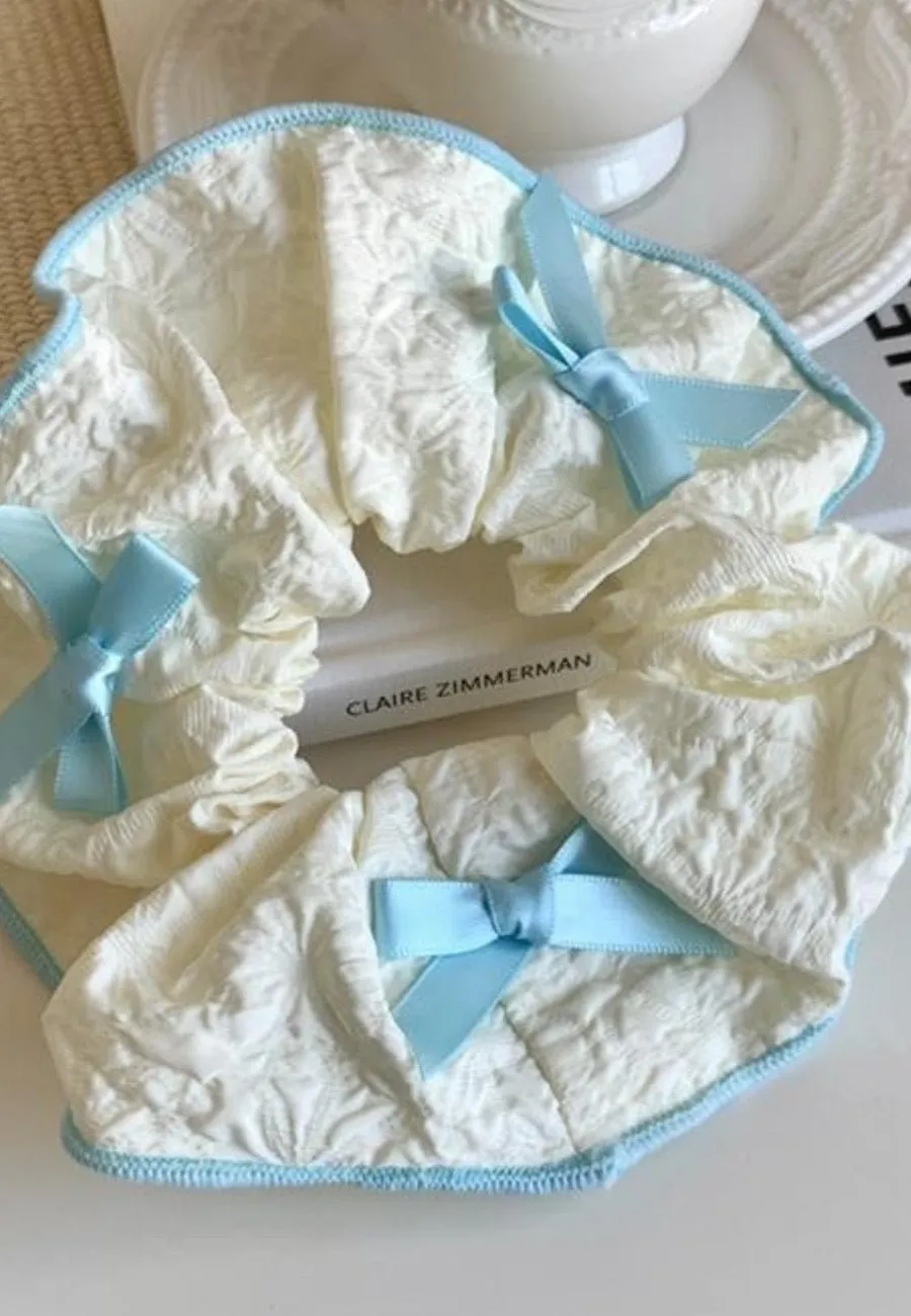 Curling Ribbon Piping Edge Linen Extra Soft Scrunch Hair Tie