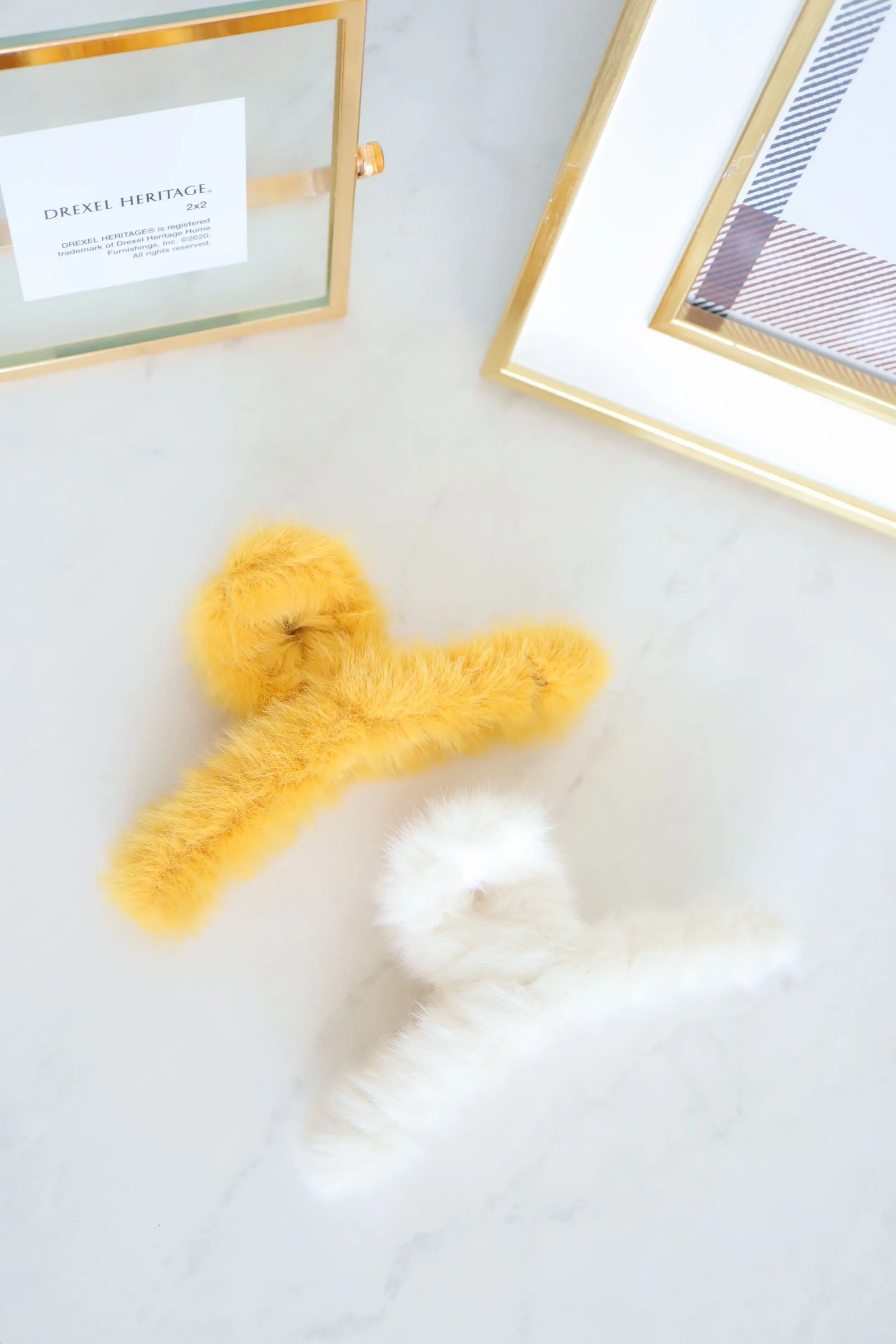 Faux Fur Fuzzy S Curve Large Hair Claw Clip