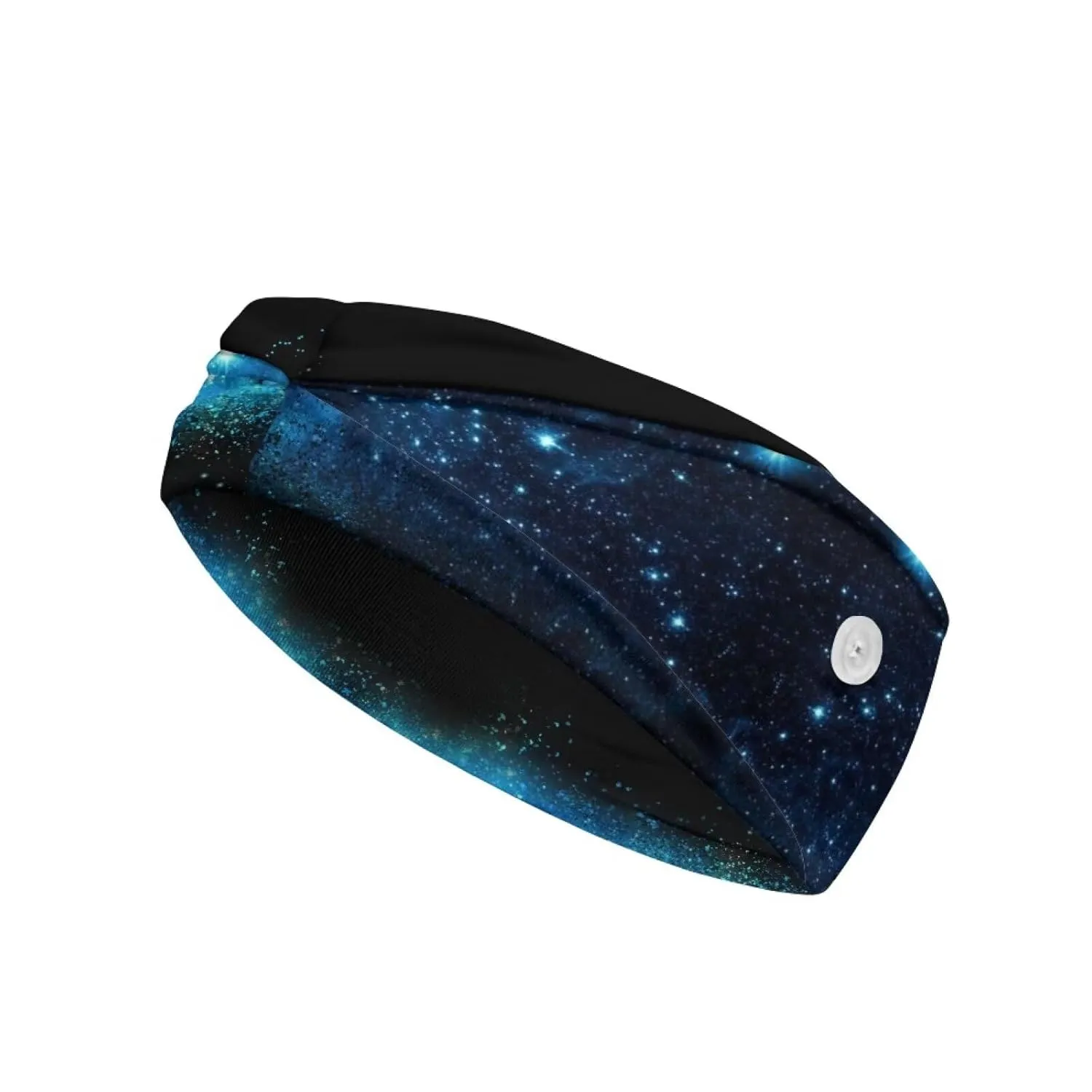 Gomyblomy Blue Butterfly Nurse Headbands with Buttons for Mask Face Covering Holder, Elastic Soft Hair Bands Non Slip Hair Wraps for Daily Workout Yoga Running Sports