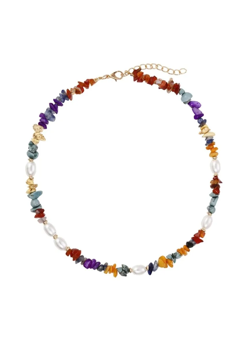 Gravel And Egg Pearls Y2K Necklace