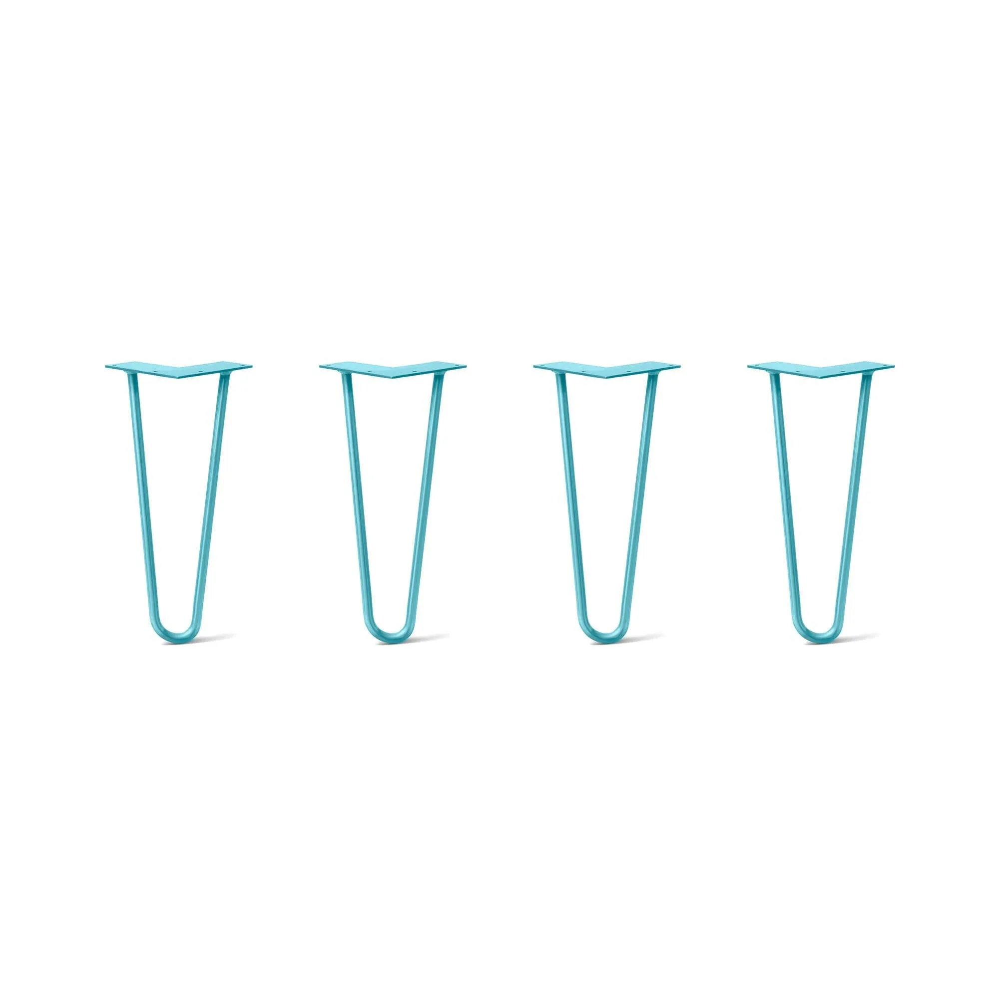 Hairpin Legs Set of 4, 2-Rod Design - Teal Powder Coated Finish