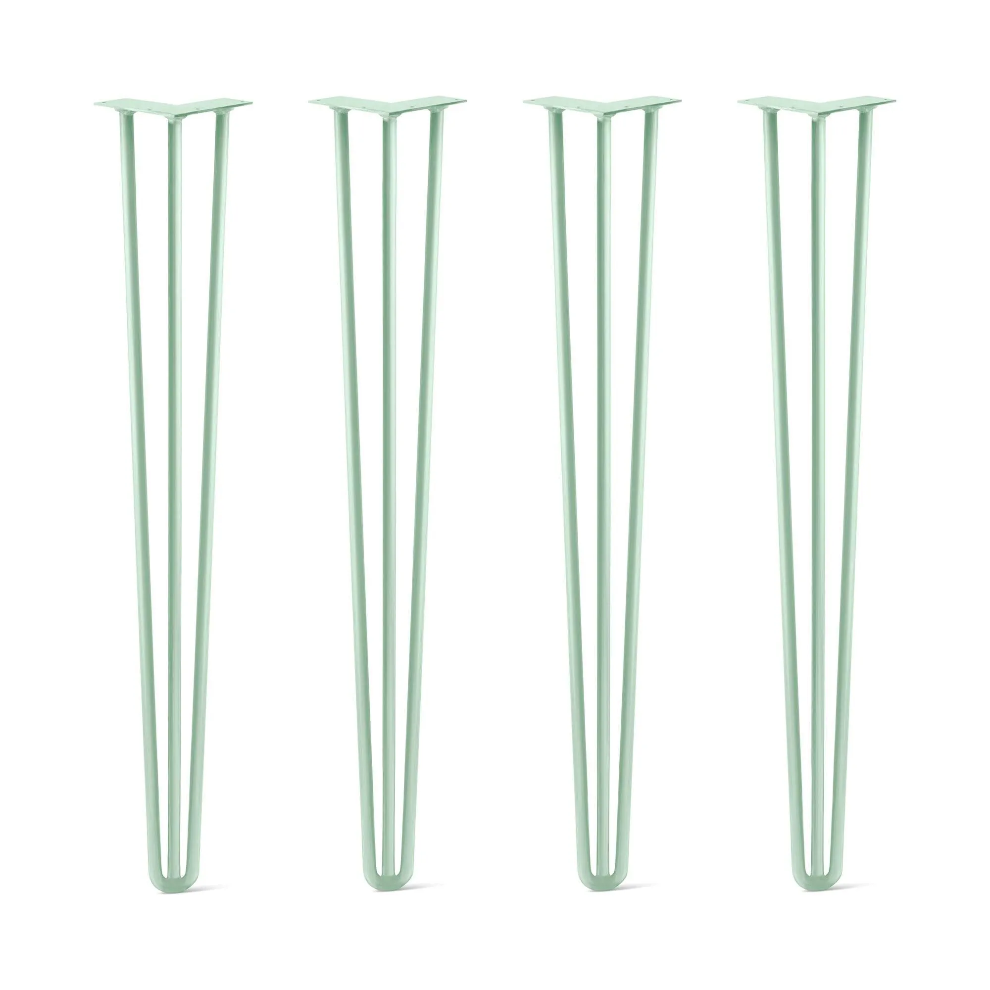 Hairpin Legs Set of 4, 3-Rod Design - Mint Powder Coated Finish