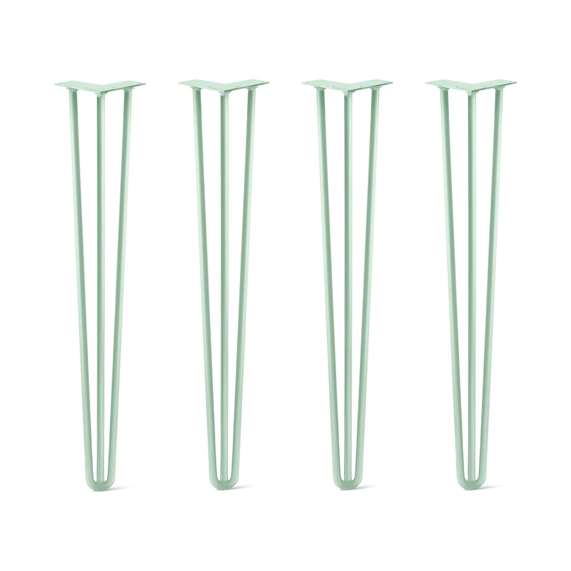Hairpin Legs Set of 4, 3-Rod Design - Mint Powder Coated Finish