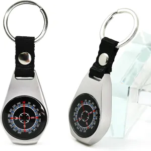 Keychain Pocket Backpack Compass Equipment, 2 Pack Key Ring Survival Mini Metal Compass, Bulk Compass for Men Kids Hiking, Suunto, Camping, Teacher