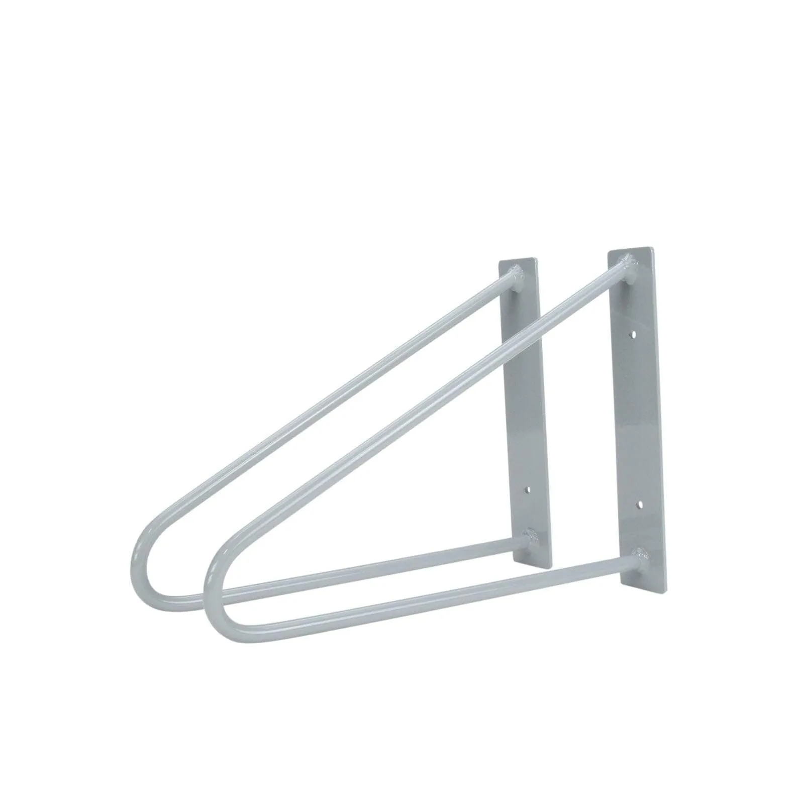 Original Hairpin Shelf Brackets / Floating Desk Brackets, Pair of 2‚ Grey
