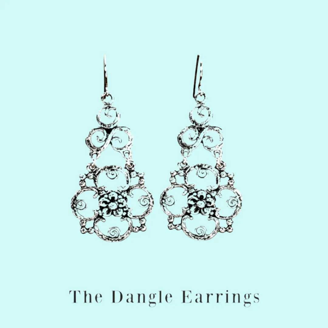 Romantic Sterling silver dangling earrings for women Bluenoemi
