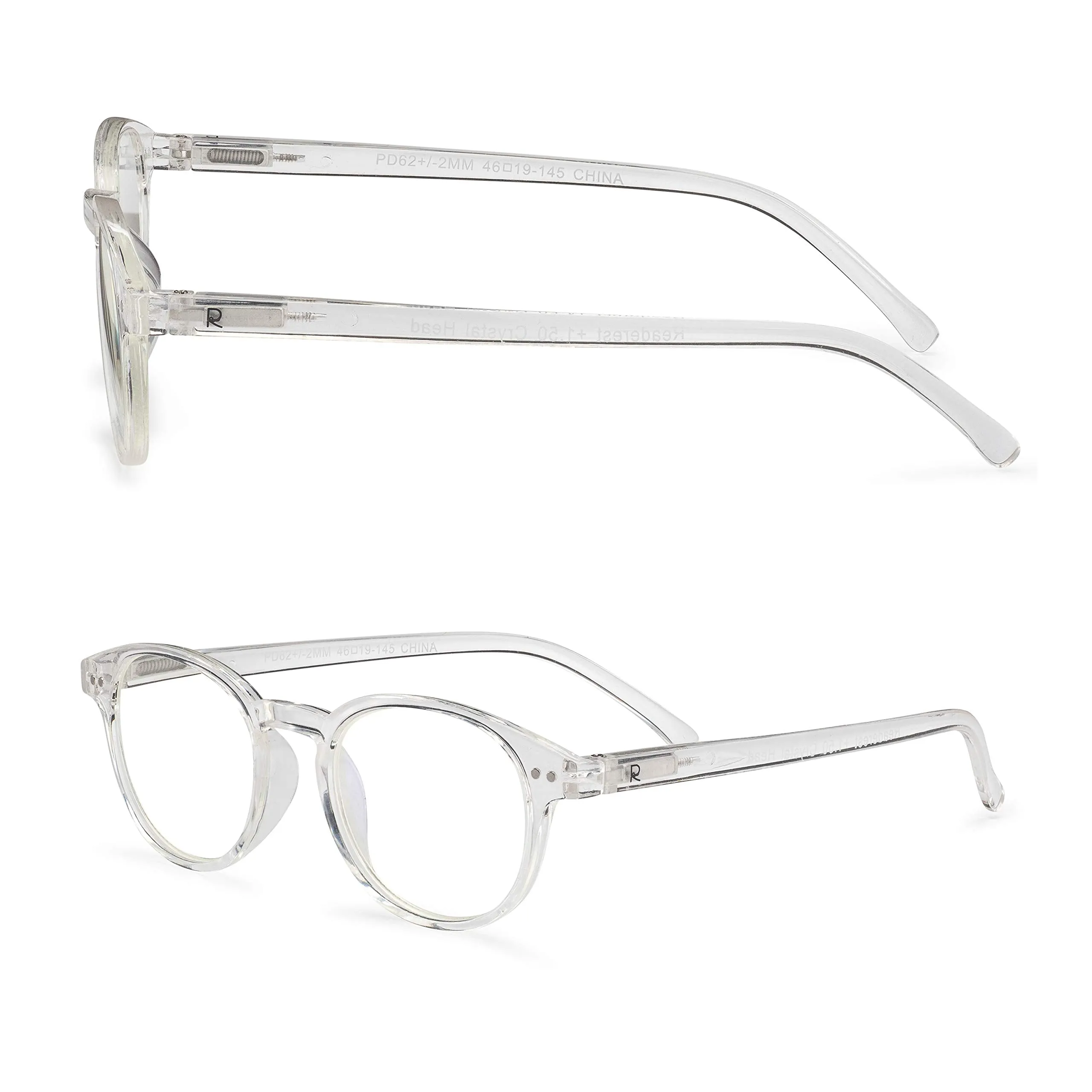 Round-Blue-Light-Blocking-Reading-Glasses-Clear-3-50-Magnification-Computer-Glasses