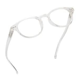 Round-Blue-Light-Blocking-Reading-Glasses-Clear-3-50-Magnification-Computer-Glasses