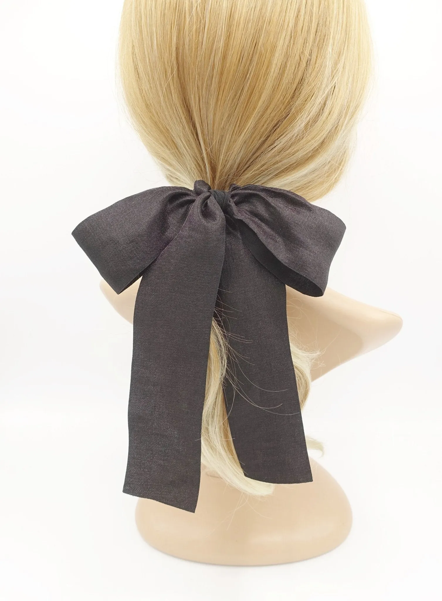 shimmer fabric tail scrunchies  bow knot hair elastic for women