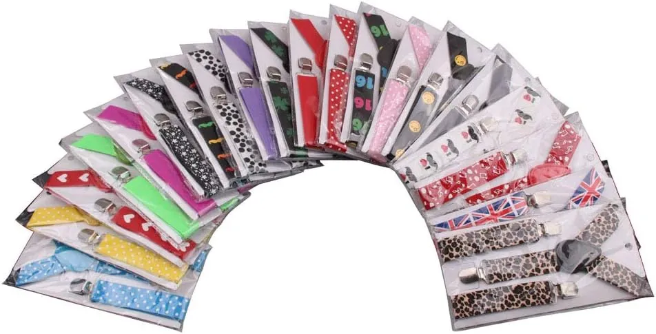 Suspenders for Boy and Girl Adjustable Elastic with Strong Metal Clips Suitable for Kids Toddler Baby