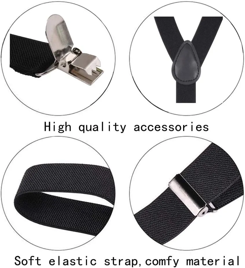 Suspenders for Boy and Girl Adjustable Elastic with Strong Metal Clips Suitable for Kids Toddler Baby