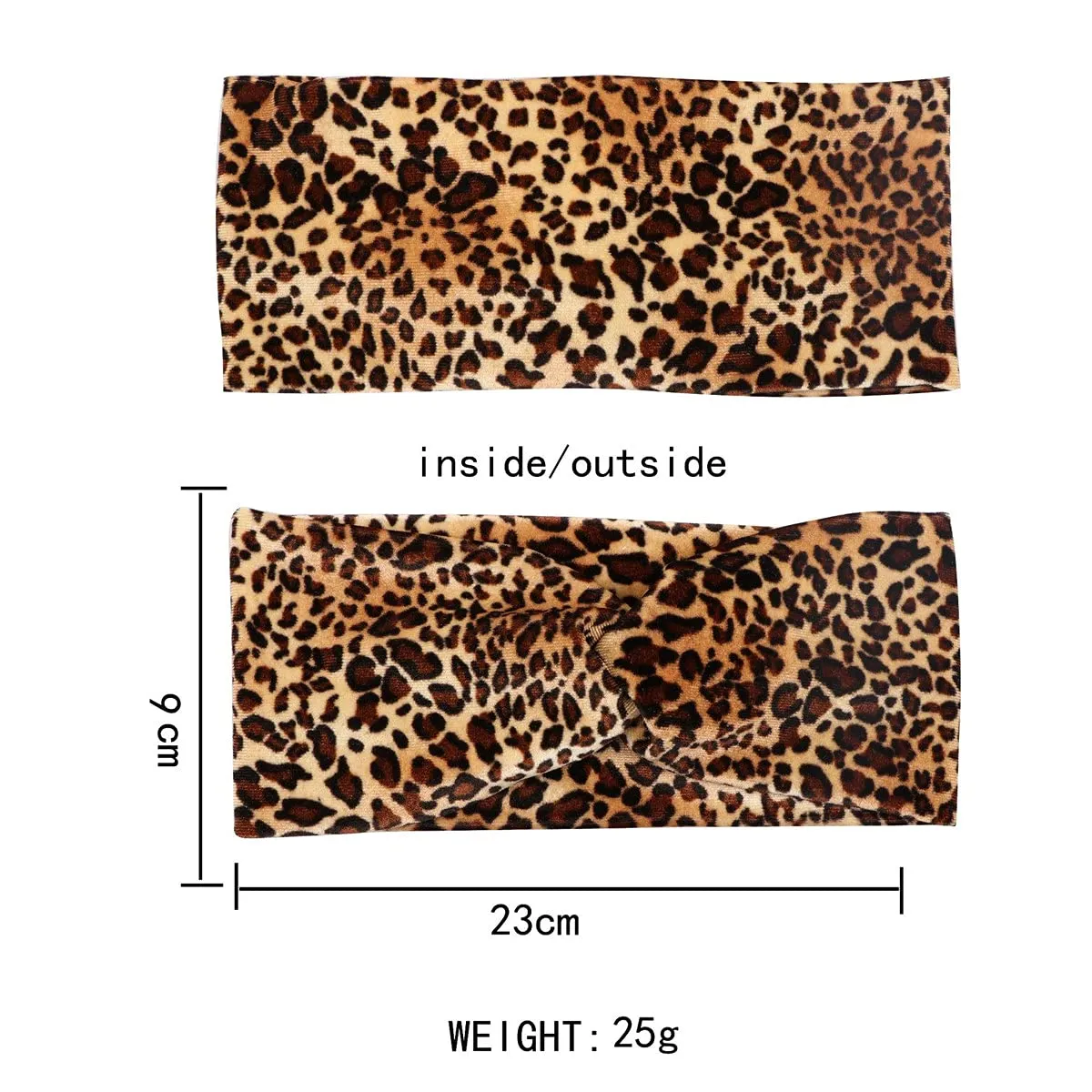 Women Leopard Headbands Headwrap Yoga Workout Sport Thick Head Bands Stretchy Hair Bands (One Pcs Pattern C)